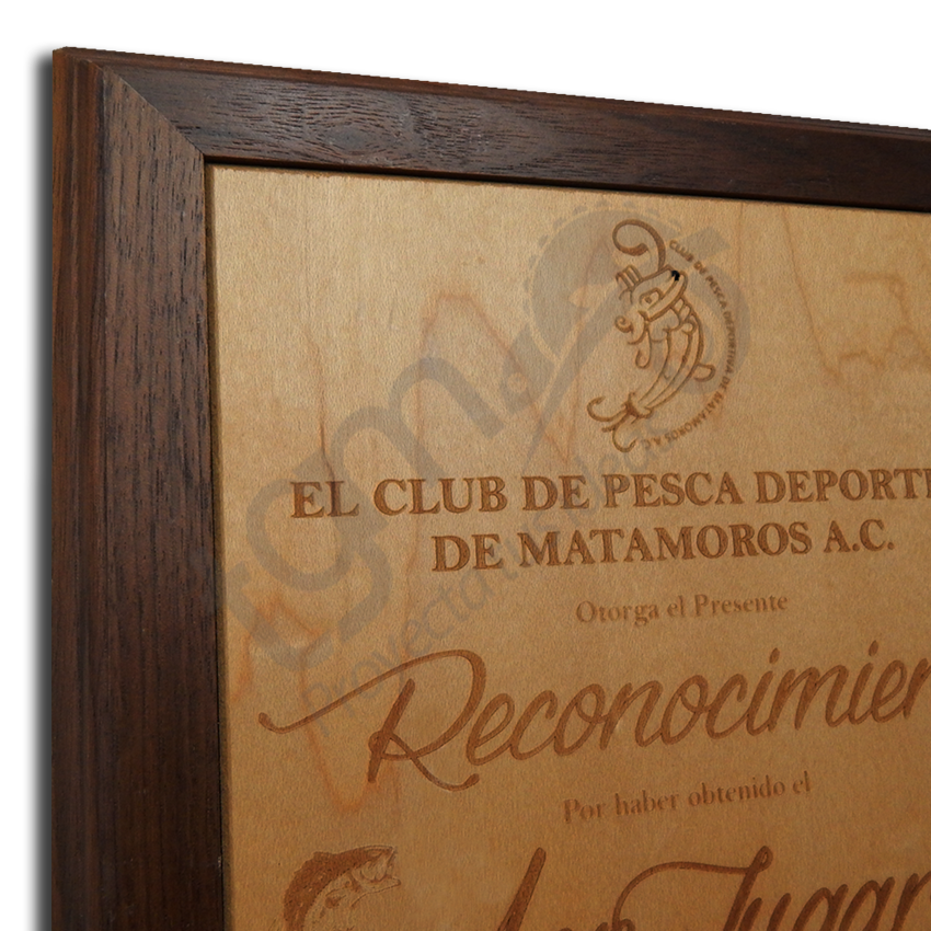 RECONOCIMIENTO BASE MADERA NATURAL Trofeos y Grabados M