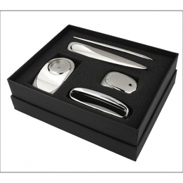 Set de escritorio lenar 60200 tarjetero bolígrafo pluma abrelatas reloj base porta pluma estuche regalo oficina escritorio promocional mayoreo regalo ejecutivo personalizado grabado laser