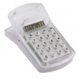 Calculadora clip CT601 calculadora 8 digitos con clip 1 batería de botón plástico translúcido regalo oficina escritorio promocional mayoreo regalo ejecutivo personalizado grabado laser serigrafia