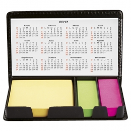 Estuche con porta notas calendario HL6655 libreta hojas adheribles ecológica post it anotaciones calendario escritura cuaderno regalo oficina escritorio promocional mayoreo regalo ejecutivo personalizado grabado laser serigrafia