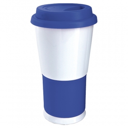 Vaso venetta TAZ007 termo de plástico cerámica silicón taza cilindro cafe transportar bebidas agua 410ml venta individual promocional mayoreo regalo ejecutivo grabado serigrafia tampografia