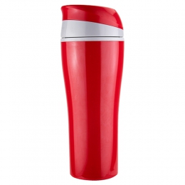 Termo lugano TMPS55 taza cilindro doble pared tapa deslizable válvula de seguridad termo plástico 375 ml transportar bebidas cafe agua termico promocional mayoreo regalo ejecutivo impresión serigrafia tampografia