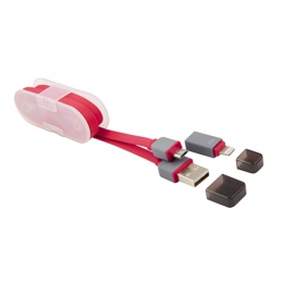 CABLE USB DHENA Cable cargador y para transferencia de datos Compatible con USB, 8 pin y micro USB Incluye sujetador de cables Longitud de cable 95 cm accesorio de smarphone cable para celular