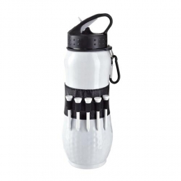 termo bogey cintillo de curpiel gancho tees golf deportes blanco negro acero inoxidable agua recipiente 750 ml sed campo de golf deportista glf-04