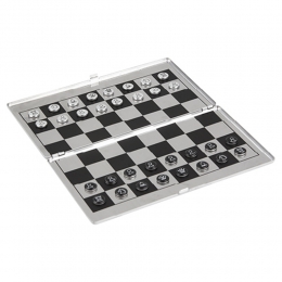 juego de ajedrez tablero fichas imantadas aluminio metal plata gris juego de mesa entretenimiento laser serigrafia  promocionales regalos ejecutivos jm020