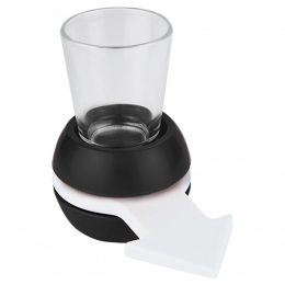 juego de azar shot flecha giratoria vaso tequilero clubes antros fiestas plástico cristal regalo promocionales entretenimiento diversion juego de mesa tequila bebidas jovenes antro discos moda bailes regalo ejecutivos serigrafia negro jm060