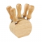 Set bilbao KTC006 set madera accesorios de cocina cuchillos metal 5 piezas cortador de quesos espatula cuchillo pinza tenedor botanero cheff cocinar promocional mayoreo regalo ejecutivo