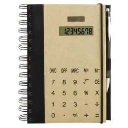 Libreta calculadora ecoworld CT400 cuaderno calculadora solar 8 dígitos 100 hojas raya pluma bolígrafo papel reciclado agenda escritura escuela trabajo promocional mayoreo regalo ejecutivo