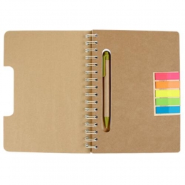 Libreta ecológica joliet HL1100 cuaderno agenda escritura 100 hojas raya notas adheribles colores post-it bolíbrafo ecológico pluma tinta negra escuela trabajo estudiantes regalo ejecutivo promocional mayoreo impresión serigrafia