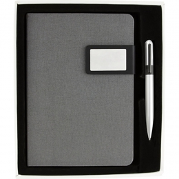 Set aitana HL9040 cuaderno agenda escritura diario block de notas 80 hojas raya bolígrafo metalico pluma tinta negra estuche para regalo escuela trabajo estudiantes regalo ejecutivo promocional mayoreo impresión serigrafia