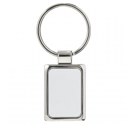 Llavero square M63282 argolla guardar y colgar llaves llavero metalico rectangular color plata estuche regalo ejecutivo personalizado grabado laser promocional mayoreo