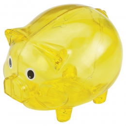 Alcancía puerquito INF040 ahorrar guarda monedas dinero ahorro cerdito cochinito plástico transparente kids niños promocional mayoreo regalo ejecutivo impresión serigrafia tampografia